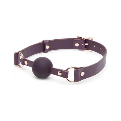 Fifty Shades Cherished Leather Ball Gag Purple