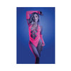 Glow Flashback Black Light Reactive Rhinestone Teddy W/gloves (or Leg Warmers) - Neon Pink O/s