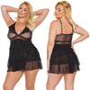 Babydoll & G-String-Black O/S X