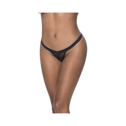 Magic Silk Rude Awakening Split Crotch Thong Black S/m