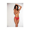Dreamgirl Lace Tanga Open-crotch Panty And Elastic Open Back Detail Red L