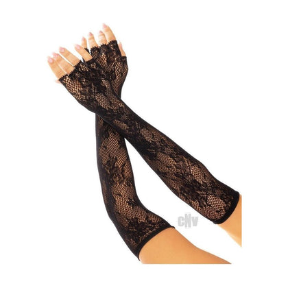 Seamless Opera  floral Fingerless Os Blk