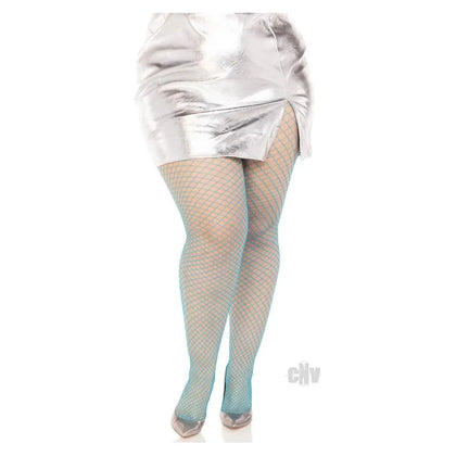 Spandex Indust Net Tights 1x-2x Blu