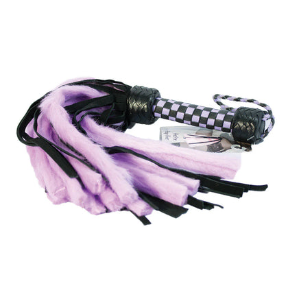 Suede and Fluff MINI Flogger - 18 - Purple/Black