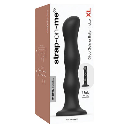 Strap On Me Geisha Dildo With Balls-Black XL