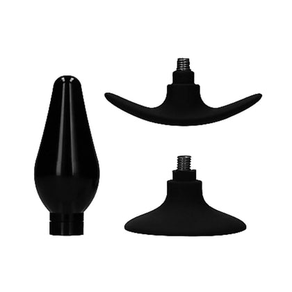 Interchangeable Butt Plug Set - Pointed Medium - Black