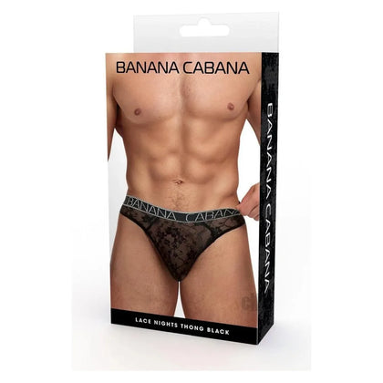 Banana Cabana Lace Nights Thong M/l Blk