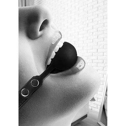 SILICONE BALL GAG W/ ADJUSTABL BONDED LEATHER STRAPS