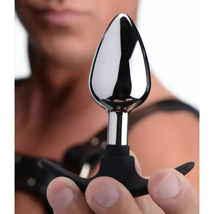 MASTER SERIES DARK INVADER METAL & SILICONE ANAL PLUG MEDIUM