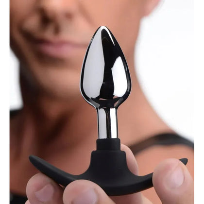 MASTER SERIES DARK INVADER METAL & SILICONE ANAL PLUG SMALL