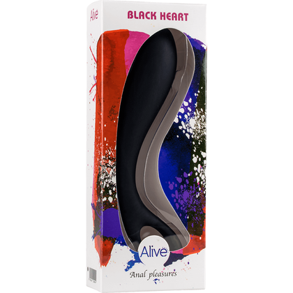 Alive Black Heart Anal Pleasures Silicone Dildo - Model A1 - Unisex - Anal - Black