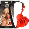 Blossom Gag Silicone Rose Gag can be elevated to a captivating Shopify product title by presenting it in a more formal tone. Consider this revised title: 

LustBound Silicone Rose Gag  Rose Bud BG-001 Unisex Mouth Gag Red