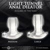 Introducing the Luxe Light-Tunnel Light-Up Anal Dilator - Large - Model LT-300X for Men and Women - Clear - Adult Naughty Store