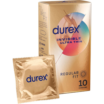 Durex Invisible - Unleash Your Sensuality with 10 Ultra-Thin Condoms - Adult Naughty Store