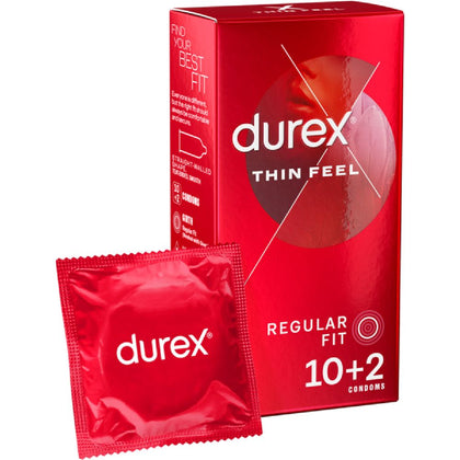 Durex Thin Feel Condoms: Sensuously Slim Pack of 10+2 - Adult Naughty Store