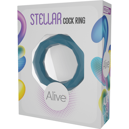 ALIVE STELLAR Circle Stretchy Ring Erection Enhancer | Model SR101 | Unisex | Groove Stimulation | Black