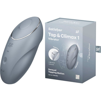 Satisfyer Tap & Climax 1 - Bluegrey Lay-On Vibrator - Adult Naughty Store