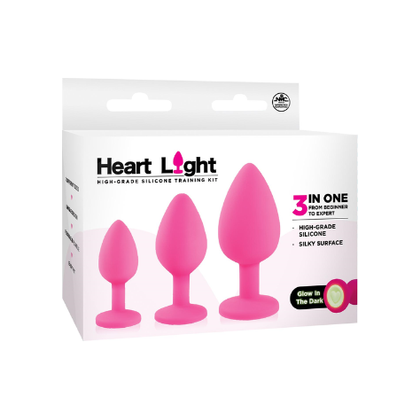 Nevaeh's Heart Light Silicone Anal Training Kit - Model 2022-C: For Men and Women, Anal Pleasure, Pink