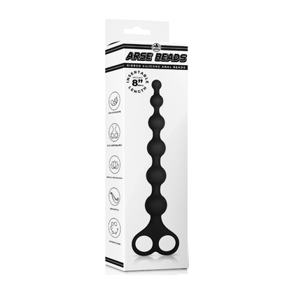 LuvToy Silicone Anal Beads - Model 8-BB-Black - Unisex Anal Play Toy in Black