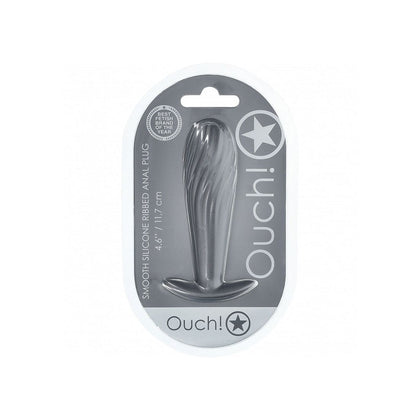 Ouch! - Ribbed Anal Plug - Silicone - Gun Metal