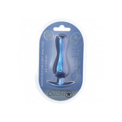 Ouch! - Curvy Anal Plug - Silicone - Metallic Blue