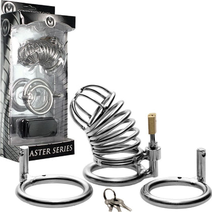 Obsidian Chastity Cage G47 – Male Genital Confinement Device for Enhanced Submission and Domination in Stainless Steel - Silver