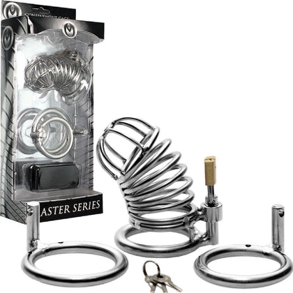 Obsidian Chastity Cage G47 – Male Genital Confinement Device for Enhanced Submission and Domination in Stainless Steel - Silver - Adult Naughty Store