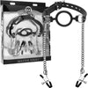 Fetish Fantasy Series Mutiny Silicone O-Ring Gag With Nipple Clamps – Model XR-AD877 – Unisex – Mouth and Nipple Play – Black