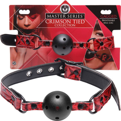 Fetish Fantasy Series - Breathable Ball Gag with Adjustable Strap - Crimson Tied FFS-BBG-001 - Unisex Bondage Toy for Mouth - Red