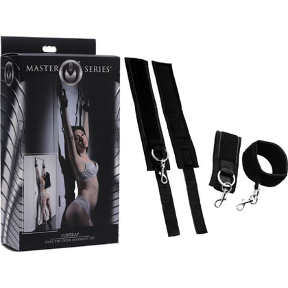 Subtrap Over The Door Restraint Set: Bondage Dungeon Master Series Model RS-500 - Unisex Door Restrainer - Black