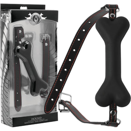 Hound Silicone Dog Bone Gag - Model RX-7 - Unisex BDSM Bondage Headgear - Black