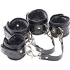 Bondage Boutique Faux Leather Lined Cuffs Ankle Restraints - Model X3J1 Unisex BDSM Black - Adult Naughty Store