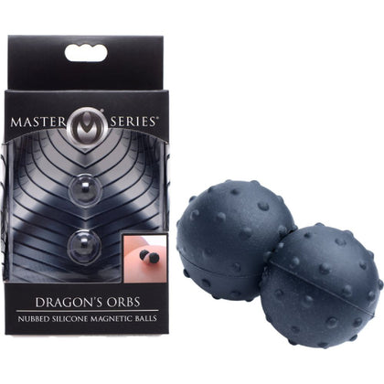 Dragon's Orbs Textured Silicone Magnetic Balls - Model D108 - Unisex - Nipple Stimulation - Black - Adult Naughty Store