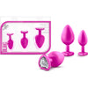 Introducing the Luxuria Plaisir Collection: Exquisite Luxe Bling Plugs Training Kit - Model LP-3X for Anal Pleasure in White
