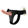Vibrating Strap On Dildo w/Harness Flesh