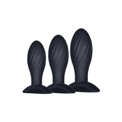 Kick Up - 3 in 1 Silicone Anal Training Set Black 5A