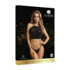 Festive Rhinestone Top and Thong OS - Black