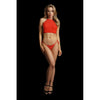 Festive Rhinestone Top and Thong OS - Red