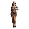 Duo Net Sleeved Mini Dress - Black - OSX