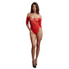 Crotchless Rhinestone Teddy - Red