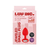 Jeweled Medium Plug by Luv Inc - Light Pink, 100% Body-Safe Silicone, 3 Stones