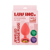 Jeweled Medium Plug by Luv Inc - Light Pink, 100% Body-Safe Silicone, 3 Stones