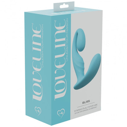 LoveLine - Bliss  - 10 Speed Dual Motor Vibe - Sealed Silicone - Rechargeable - Submersible - Blue