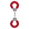 Pleasure Handcuffs Furry - Red