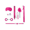 Pink Bondage Kit by Ouch - Luxurious Leather Collar, Furry Cuffs & More