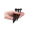 Silicone Rugged Nail Plug Set - Urethral Sounding - Black