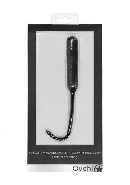 Silicone Vibrating Bullet Plug With Beaded Tip Urethral Sounding 56 g