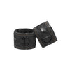 Chic Black Denim Handcuffs with Steel Chain - Adjustable Luxury Restraints
