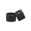 Luxurious Black Denim Ankle Cuffs - Adjustable, Soft Restraints for Elegant Pleasure