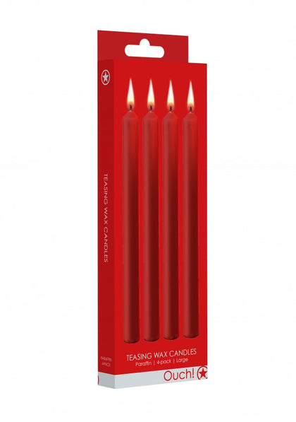 Teasing Wax Candles Large - Parafin - 4-pack - Red